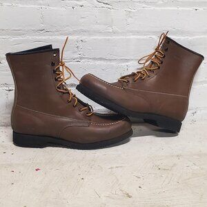 mens vintage 70s Brown leather Wolverine 12" Moc toe boots size 11